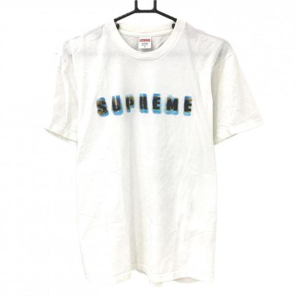 Supreme（シュプリーム） Tシャツ 白×ブルー系×黒 フロントロゴ