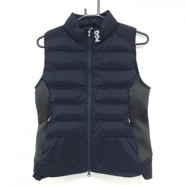 PGG 【新品】PGGパーリーゲイツ 中綿ベスト ネイビー×白 背面ロゴ