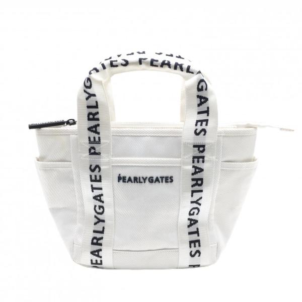 PEARLY GATES（パーリーゲイツ） カートバッグ 白 ロゴ 内外ポケット