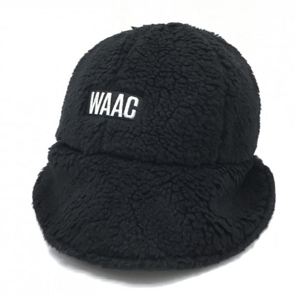 WAAC 【新品】ワック ボアハット 黒×白 ロゴ刺しゅう 1098 ゴルフ