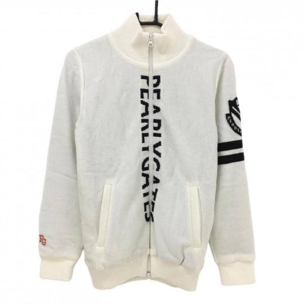パーリーゲイツ☆ジップアップニットジャケット！メンズＬ(5)/ブラック×ホワイト パーリーゲイツ ジップアップ パーリーゲイツ☆ジップアップニット