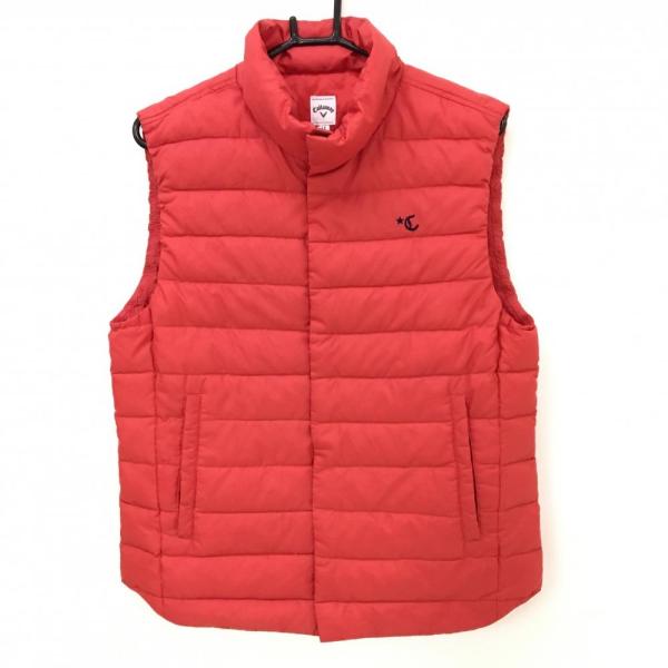 Callaway（キャロウェイ） ダウンベスト レッド ロゴネイビー スナップ