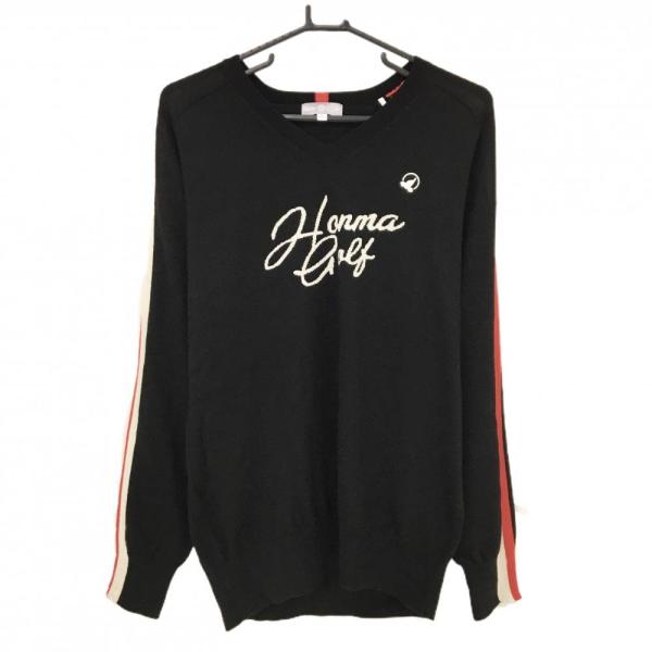 HONMA GOLF（本間ゴルフ） 【超美品】ホンマ セーター 黒×白×レッド 袖