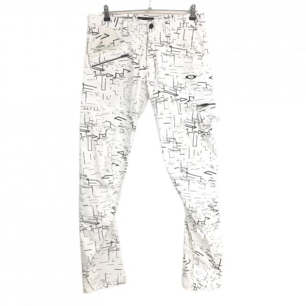 OAKLEY（オークリー） パンツ 白×黒 総柄 ロゴ刺しゅう メンズ 34