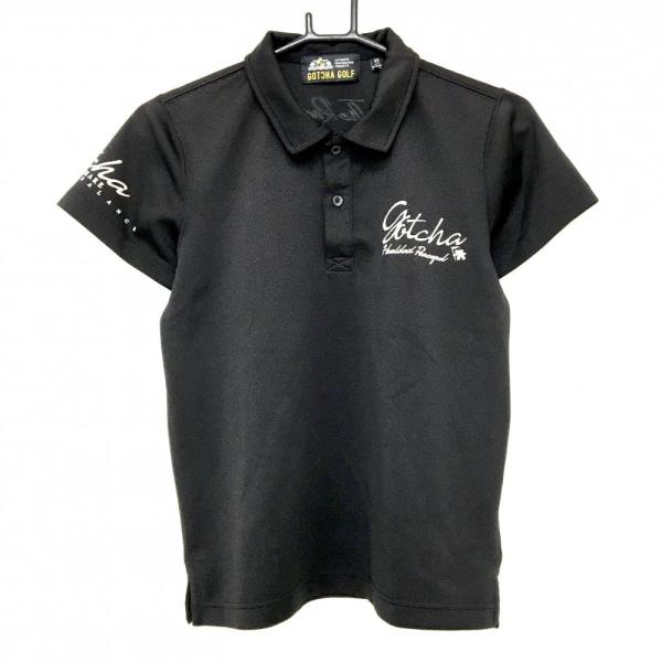 GOTCHA GOLF 【美品】ガッチャゴルフ 半袖ポロシャツ 黒 ロゴシルバー
