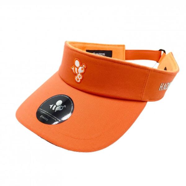 新品】ハチヤーズ サンバイザー オレンジ×白 ロゴ刺しゅう 内側パイル