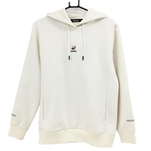 新品】ハチヤーズ パーカー 白 背面立体ロゴ トレーナー レディース L