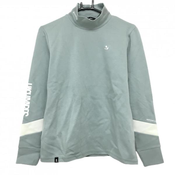 新品】ハチヤーズ 長袖ハイネックシャツ ライトブルー×白 袖切替 LUX