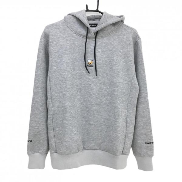 新品】ハチヤーズ パーカー グレー 背面立体ロゴ トレーナー メンズ M