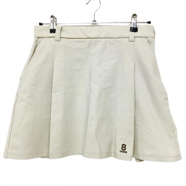 超美品】ハチヤーズ スカート 白 ライトベージュ ロゴグレージュ 裏