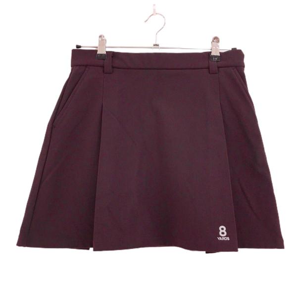 超美品】ハチヤーズ スカート ボルドー系 ロゴグレー 裏起毛