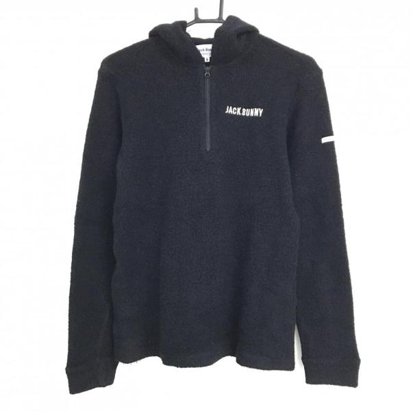 Jack Bunny!!（ジャックバニー） フード付きセーター 黒 ハーフジップ