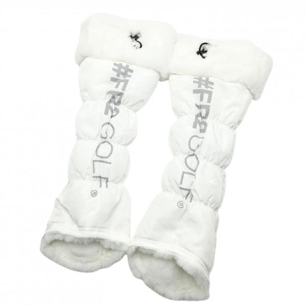 超美品】エフアールツー 中綿レッグウォーマー 白×グレー 内側ファー