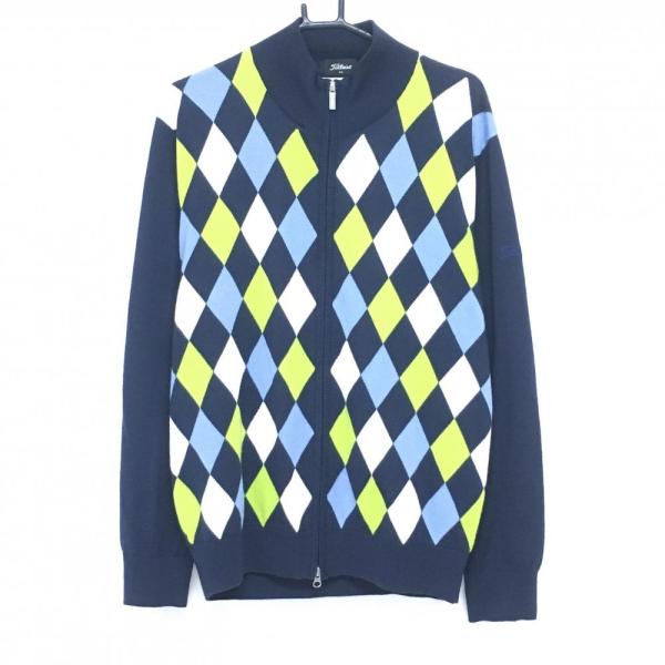 Titleist（タイトリスト） ニットジャケット ネイビー×ライトグリーン