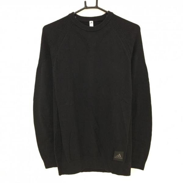 adidas（アディダス） 【新品】アディダス セーター 黒 裾ロゴ 無地
