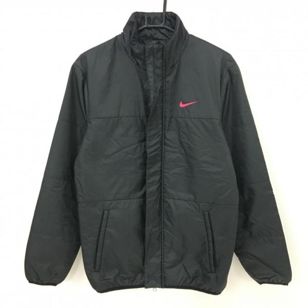 NIKE GOLF ナイキゴルフ ダブルジップダウンジャケット ゴルフ M 黒 NIKE（ナイキ） 【美品】ナイキゴルフ 中綿ジャケット 黒 ロゴレッド