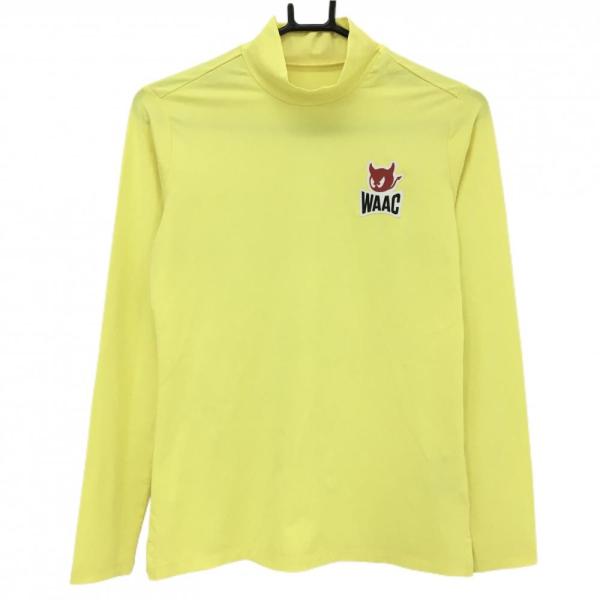 WAAC 蛍光イエロー ハイネックシャツ Mサイズ WAAC 【美品】ワック ハイネックインナーシャツ イエロー バック