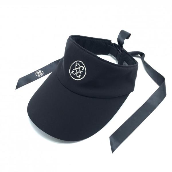 G/FORE（ジーフォア） サンバイザー 黒 ロゴ白 リボン レディース 1098