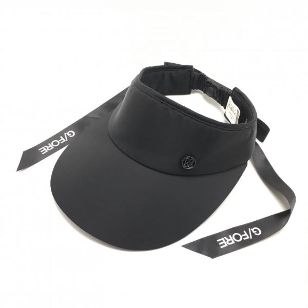 G/FORE（ジーフォア） サンバイザー 黒 リボン着脱可 つば・リボン汚れ