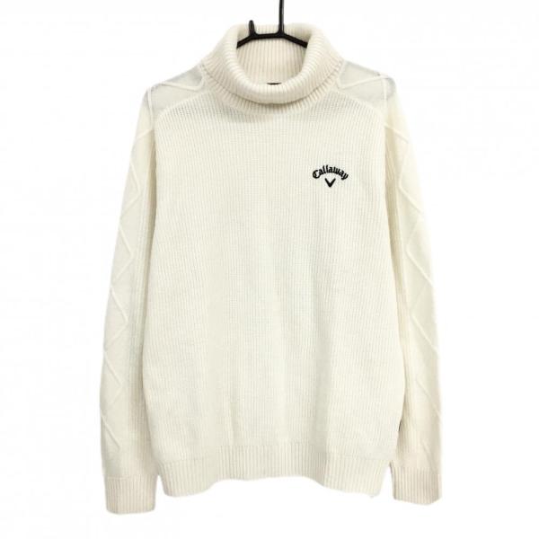 Callaway アーガイル柄ニットタートルネックセーター 黒 Lサイズ Callaway（キャロウェイ） 【超美品】キャロウェイ タートルネック