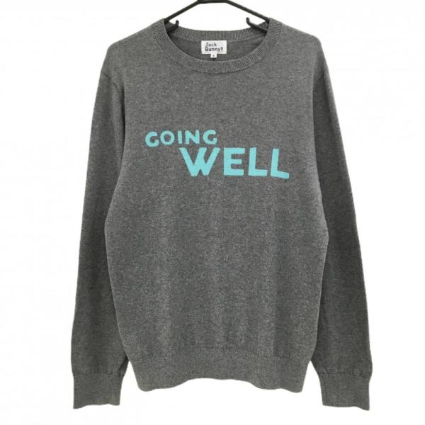 Jack Bunny!!（ジャックバニー） セーター グレー×ブルーグリーン