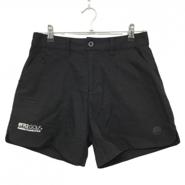 なる 。FR2 GOLFエフアールツーゴルフウェア サイズ L 黒 美品】エフアールツー ショートパンツ 黒 ロゴプリント レディース L