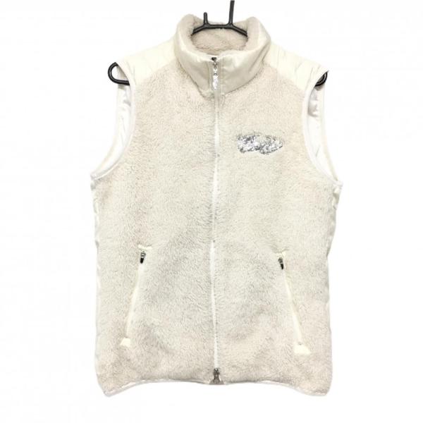 【美品】ダンスウィズドラゴン 切替ダウンベスト 白 前身頃ボア 背面地模様  メンズ 2(M) ゴルフウェア Dance With Dragon Dance With Dragon（ダンスウィズドラゴン） 【美品】ダンスウィズ