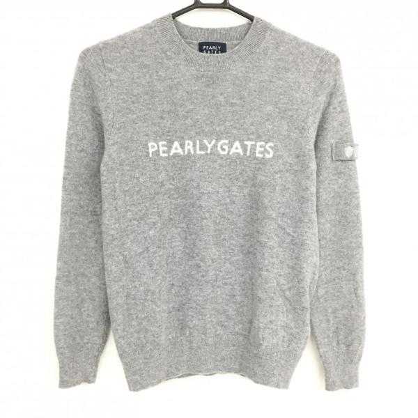 PEARLY GATES パーリーゲイツ薄手セーター サイズ5 ホワイト　グレー PEARLY GATES パーリーゲイツ薄手セーター サイズ5 ホワイト グレー