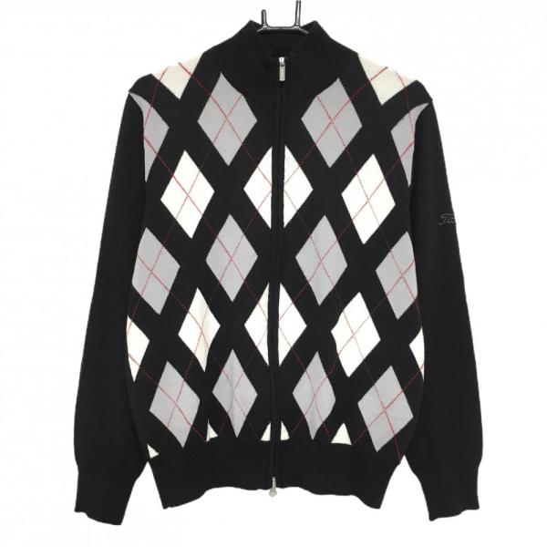 Titleist（タイトリスト） ニットジャケット 黒×白×グレー 前身頃