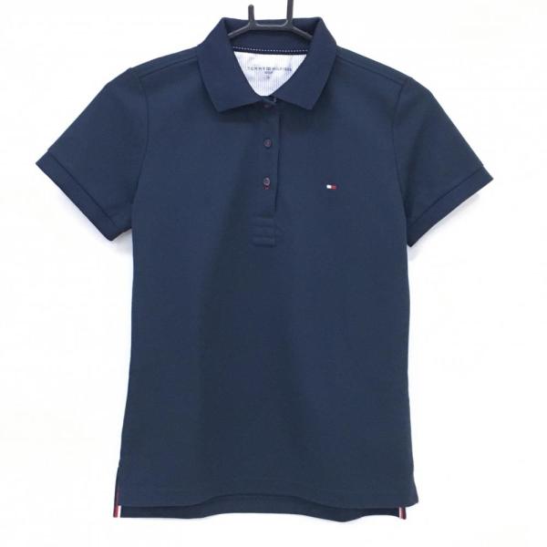 ト極備品ミーヒルフィガーゴルフ XLポロシャツ 総柄 ゴルフウェア ネイビー TOMMY HILFIGER GOLF（トミー ヒルフィガー ゴルフ） 半袖ポロシャツ