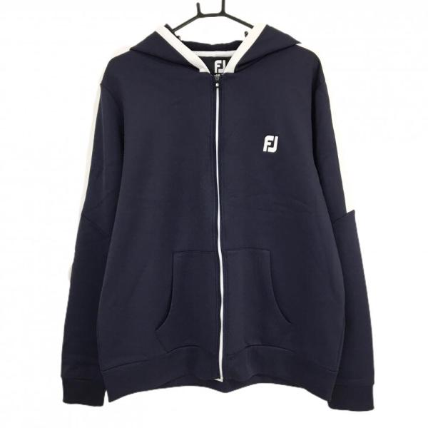 FootJoy（フットジョイ） ジップパーカー ネイビー×白 裏起毛