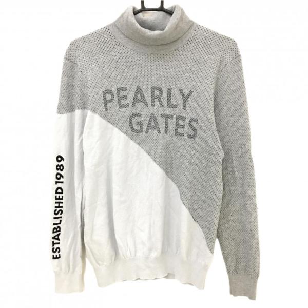 PEARLY GATES（パーリーゲイツ） タートルネックセーター ライトグレー