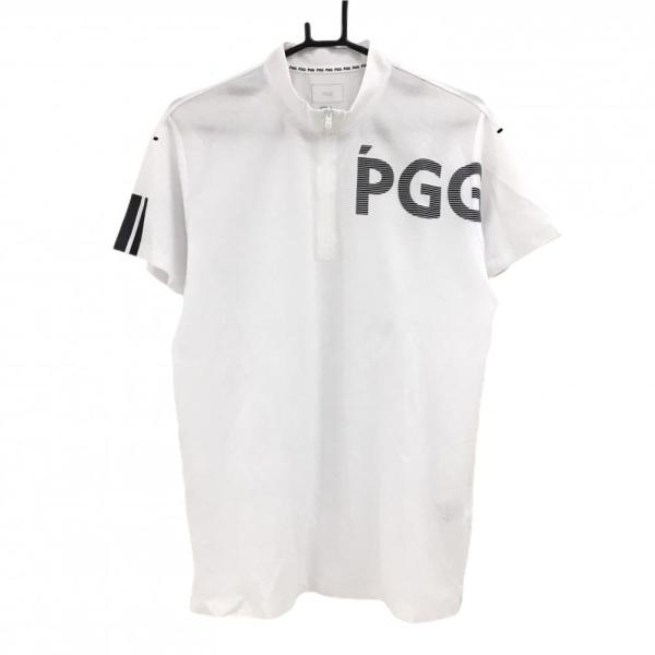 PGG 【超美品】PGGパーリーゲイツ 半袖ハイネックシャツ 白 ロゴ