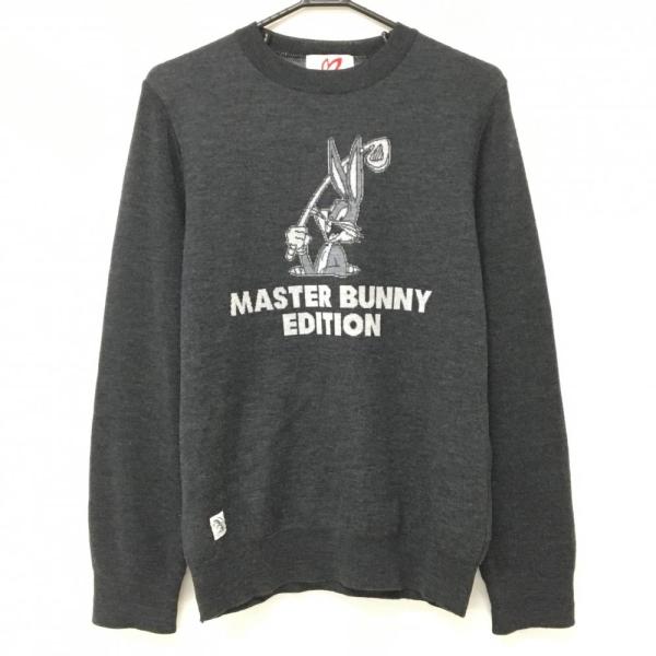 MASTER BUNNY EDITION - 【美品】マスターバニー×LOONEY TUNES セーター ダークグレー×白 ルーニーテューンズ ウール混 ニット メンズ 4(M) ゴルフウェア 2023年モデル MASTER BUNNY EDITION MASTER BUNNY EDITION（マスターバニーエディション） 【美品