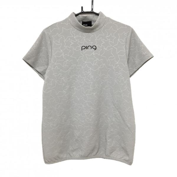 PING（ピン） 【超美品】ピン 半袖ハイネックシャツ ライトグレー系 星