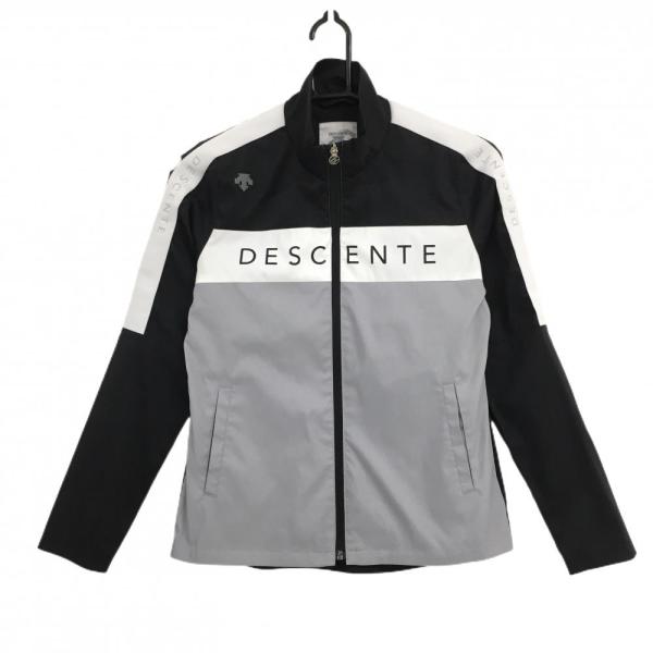 DESCENTE GOLF 【美品】デサントゴルフ ジャケット 黒×グレー 胸元ロゴ