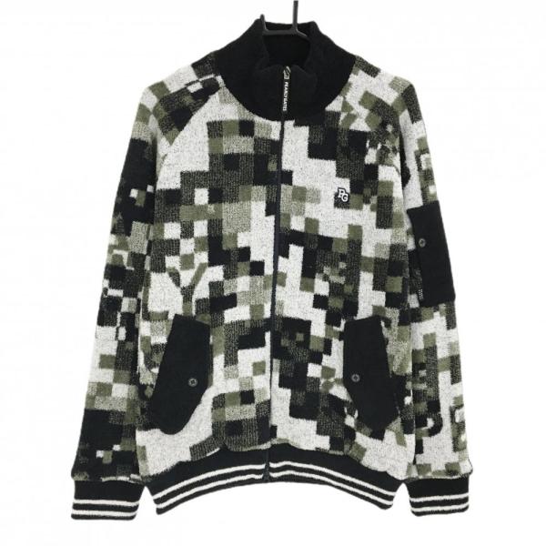 パーリーゲイツ　ニット　ブルゾン　ジャケット　XL〜XXL相当 総柄　白　黒　6 PEARLY GATES（パーリーゲイツ） 【新品】パーリーゲイツ ニット