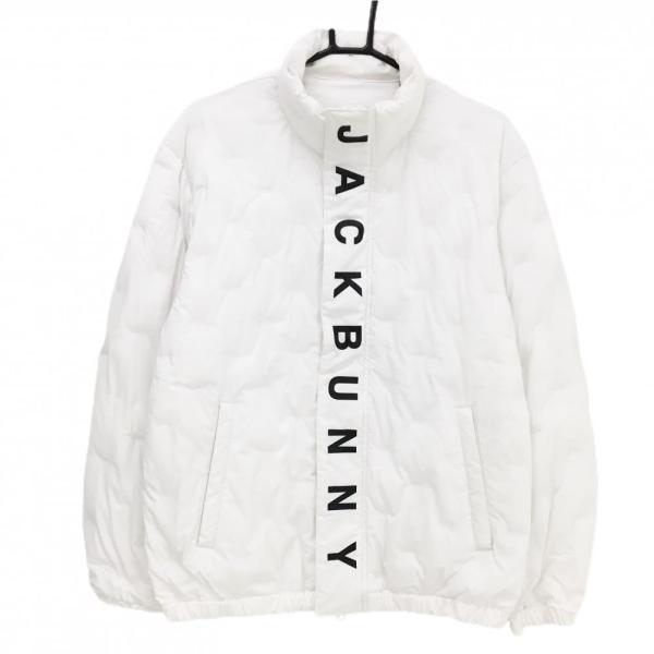 Jack Bunny!!（ジャックバニー） 中綿ジャケット 白×黒 ロゴプリント