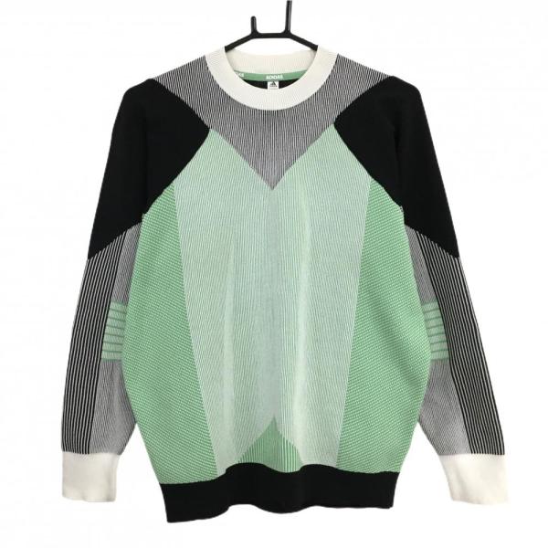 adidas（アディダス） 【超美品】アディダス セーター 白×グリーン 一