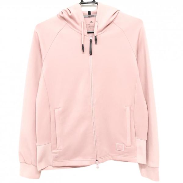 adidasゴルフ！ピンクのパファージャケット（レディース） adidas（アディダス） 【美品】アディダス ジップパーカー ピンク ロゴ