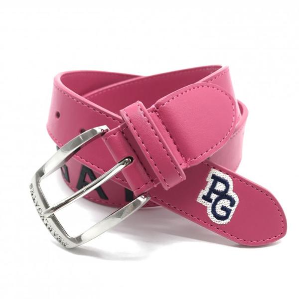 PEARLY GATES（パーリーゲイツ） ベルト ピンク×黒 ロゴ レディース