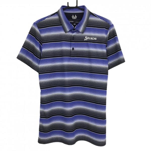 SRIXON 【超美品】スリクソンバイデサント 半袖ポロシャツ ブルー×黒