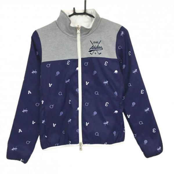 adidas（アディダス） リバーシブル中綿ジャケット ネイビー×グレー 総