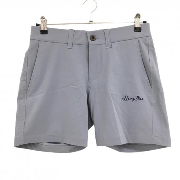 ［未使用］メンズゴルフウェアブランド「HERG1」のボタニカル柄ショートパンツ HERG1（エルグワン） 【超美品】エルグワン ハーフパンツ ブルーグレー