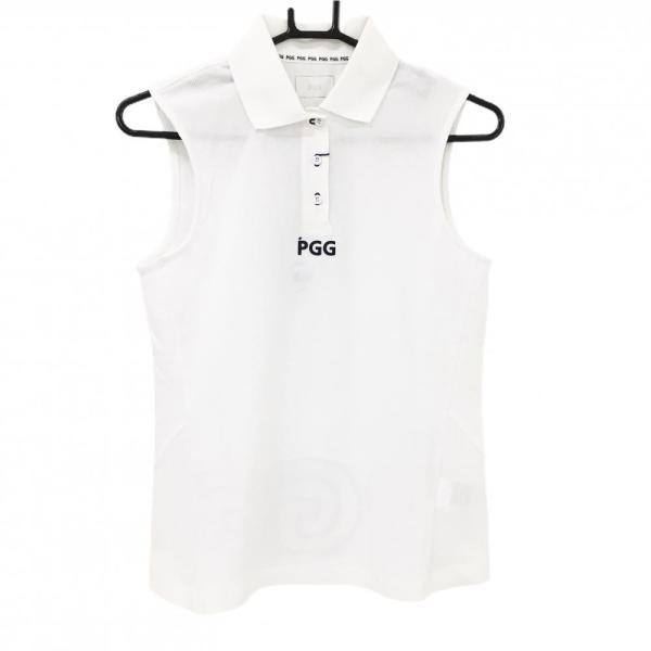 PGG 【新品】PGGパーリーゲイツ ノースリーブポロシャツ 白×ネイビー