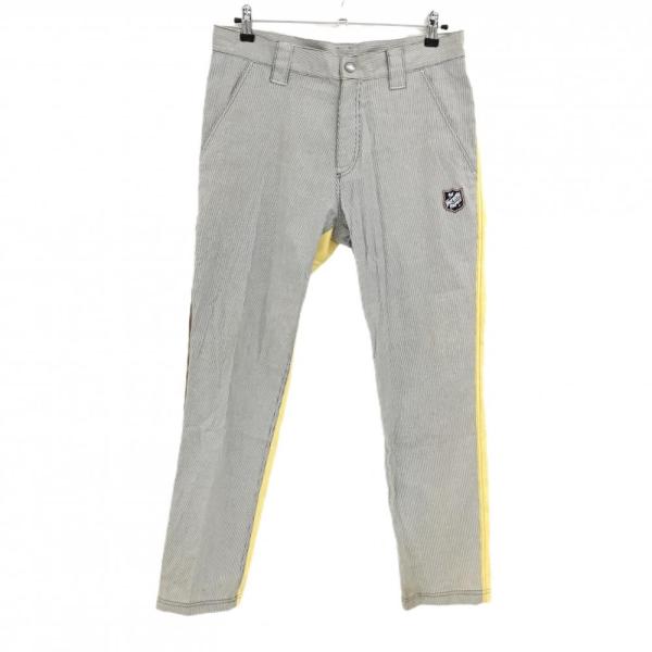 Russeluno（ラッセルノ） パンツ グレー×白×イエロー 前ストライプ
