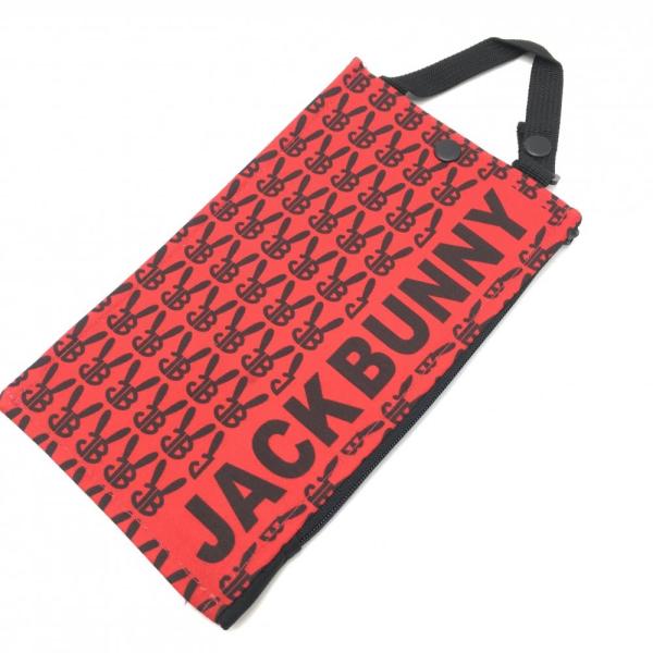 【未使用品】ジャックバニー マスクケース レッド×黒 ラビットロゴ総柄 ゴルフ Jack Bunny
