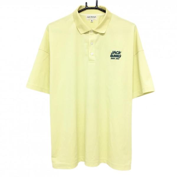 【超美品】ジャックバニー 半袖ポロシャツ イエロー×グリーン 背面ラビット メンズ 5(L) ゴルフウェア 2025年モデル Jack Bunny Jack Bunny!!（ジャックバニー） 【超美品】ジャックバニー 半袖