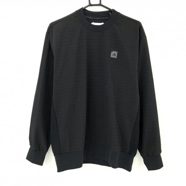 【新品】アディダス スニード 黒 チェック織生地 裏微起毛 プルオーバー ブルゾン メンズ M ゴルフウェア  adidas（アディダス） 【新品】アディダス スニード 黒 チェック織生地
