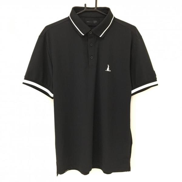 新品未使用　FR2 GOLF エフアールツー ゴルフ ポロシャツ 黒　L 超美品】エフアールツー 半袖ポロシャツ 黒 襟・袖ライン ラビット